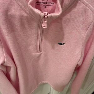 Vineyard Vines Light Pink Kids Half-Zip Sweater